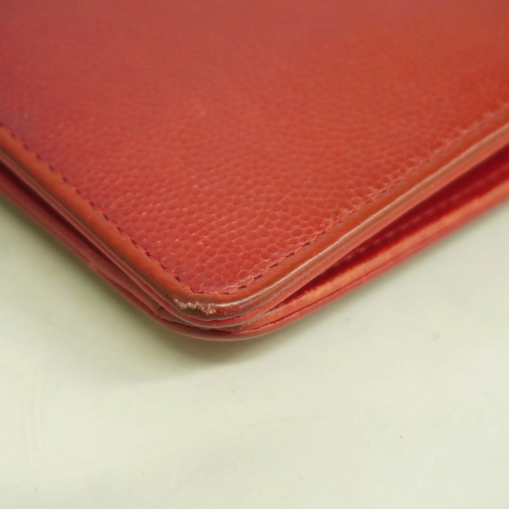 CHANEL Red Caviar Leather Wallet - Picture 5 of 9